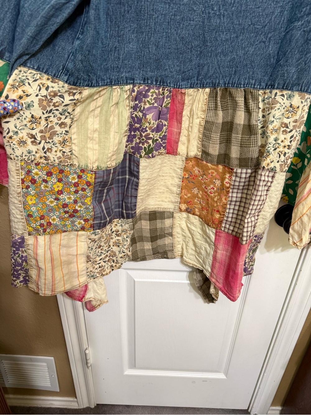 H250 NWT Young Threads L ptp22 Boho Patchwork Kimono Jacket - Multi - Picture 6 of 10